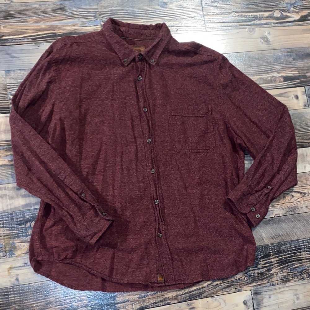 Vintage Northwest Territory Maroon Cotton Button-Down Shirt